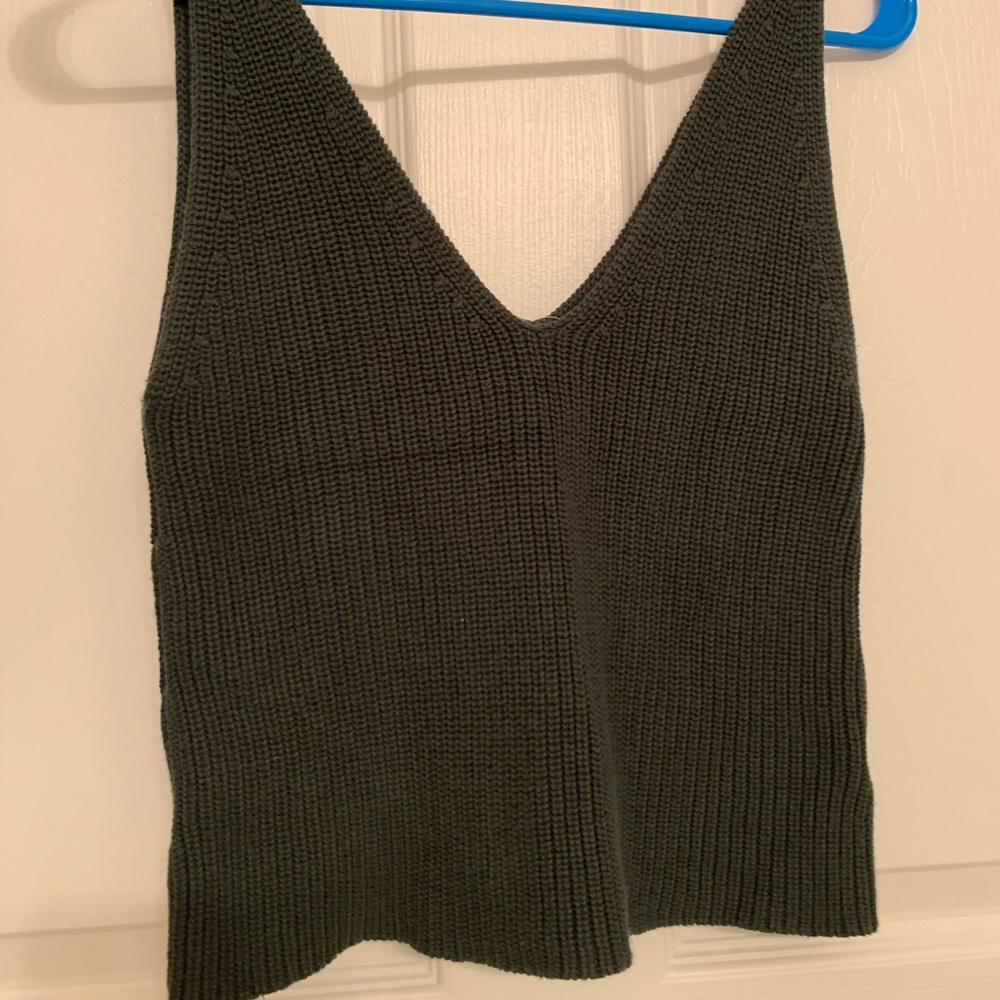 Forest Green cropped sweater tank